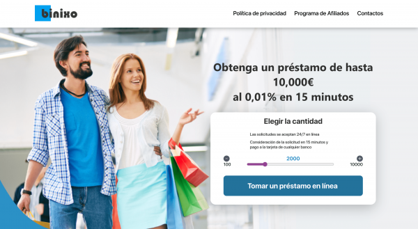 Binixo - Préstamo online de hasta 10 000 €